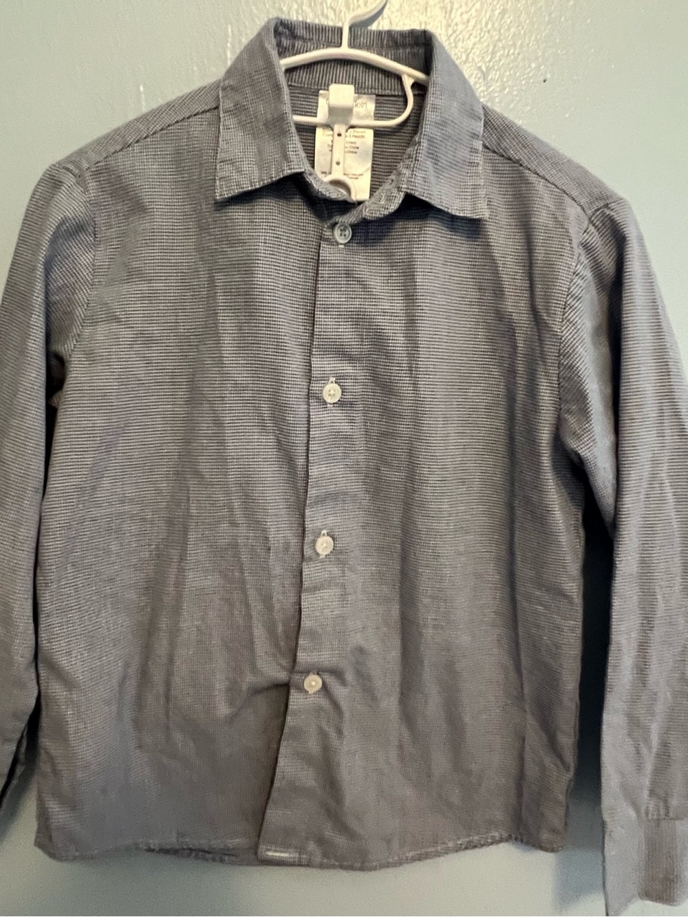 Calvin Klein Boy’s Casual Button-Down Shirt in Gray